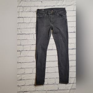 True Religion Women's size 30 Faded Black Wash Halle Mid-Rise Super Skinny Jeans